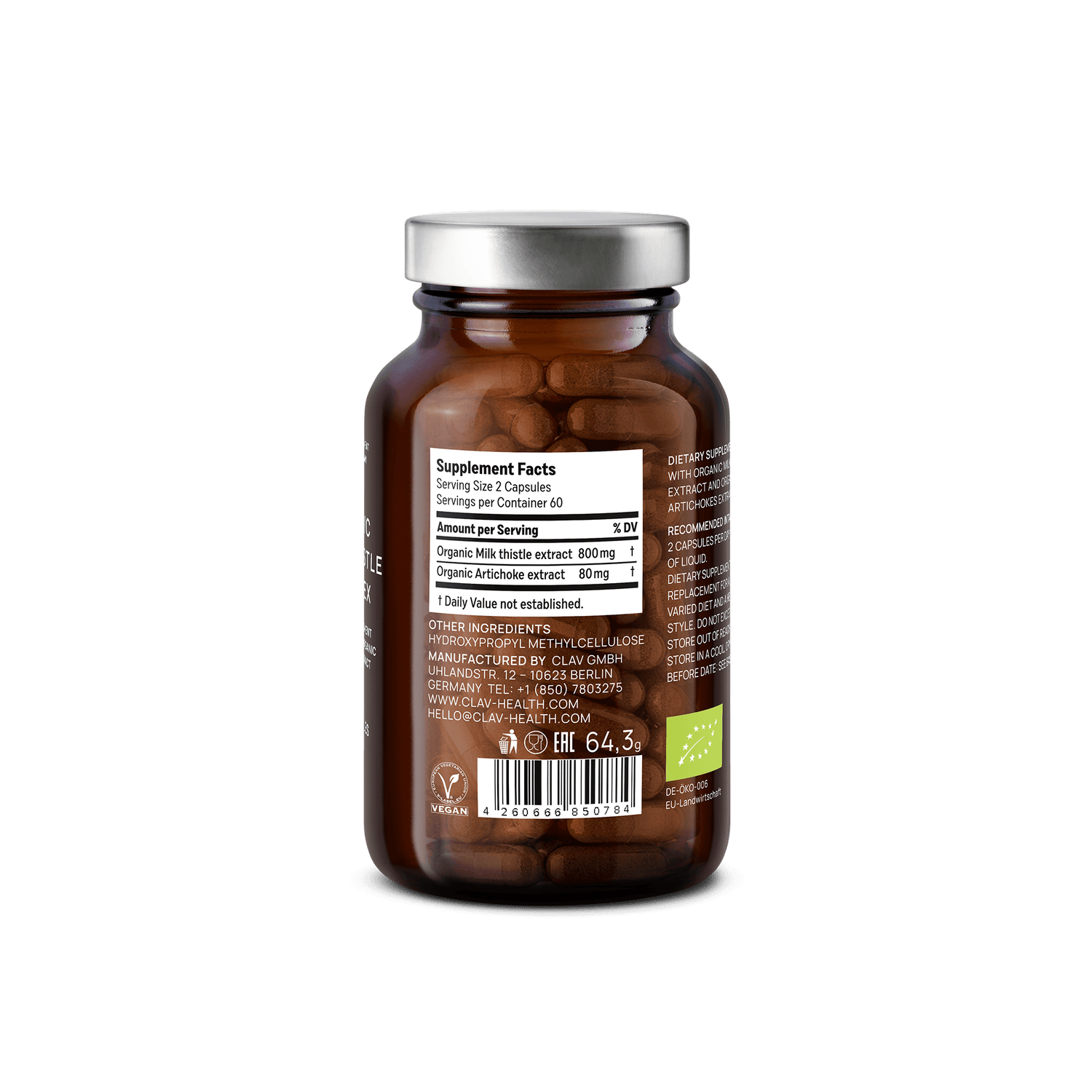 Organic Milk Thistle Complex - 120 Capsules | CLAV